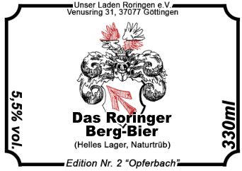 Etikett Edition Nr. 2 „Opferbach“, Helles Lager, 5,5 % vol.