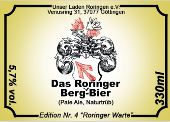 Etikett Edition Nr. 4 „Roringer Warte“, Pale Ale, 5,7 % vol.