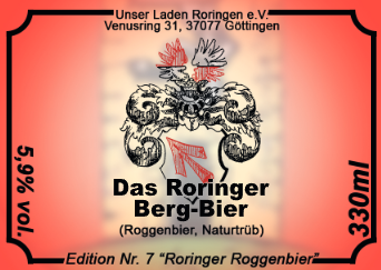Etikett Edition Nr. 7 „Roringer Roggenbier“, 5,9 % vol.