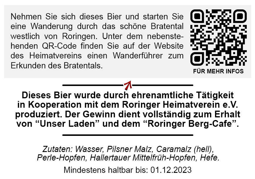Rückseiten-Etikett Edition Nr. 3 mit Hinweis auf den Wanderführer durchs Bratental
