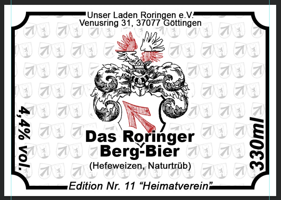 Etikett Edition Nr. 11 „Heimatverein“, Hefeweizen, 4,4 % vol.