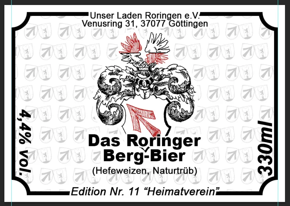 Etikett Edition Nr. 11 „Heimatverein“, Hefeweizen, 4,4 % vol.