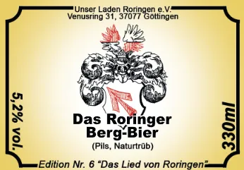 Etikett Edition Nr. 6 „Das Lied von Roringen“, Pils, 5,2 % vol.