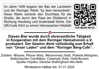 Rückseiten-Etikett Edition Nr. 4 zur Landwehr und Roringer Warte