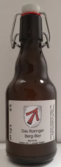Bügelflasche Roringer Berg-Bier mit Etikett