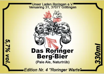 Etikett Edition Nr. 4 „Roringer Warte“, Pale Ale, 5,7 % vol.